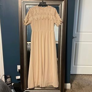 Roolee cream colored floor length dress